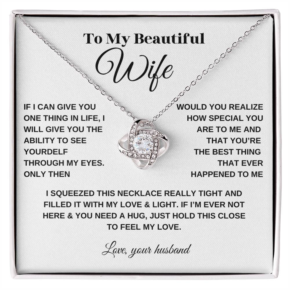 To My Beautiful Wife Love Knot Necklace