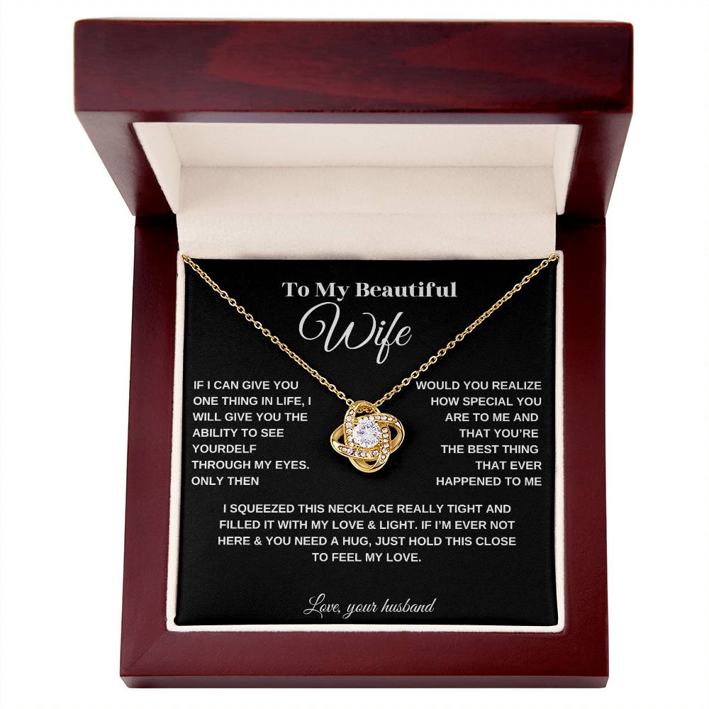 To My Beautiful Wife Love Knot Necklace