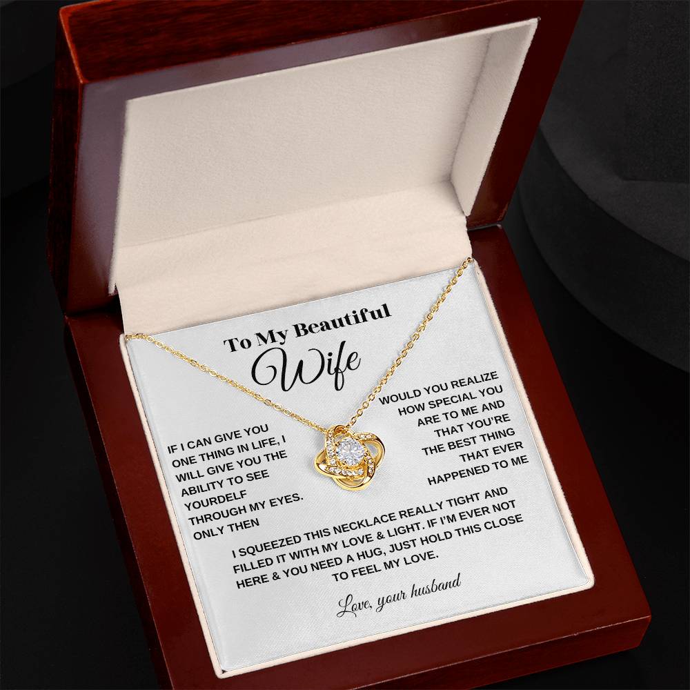 To My Beautiful Wife Love Knot Necklace