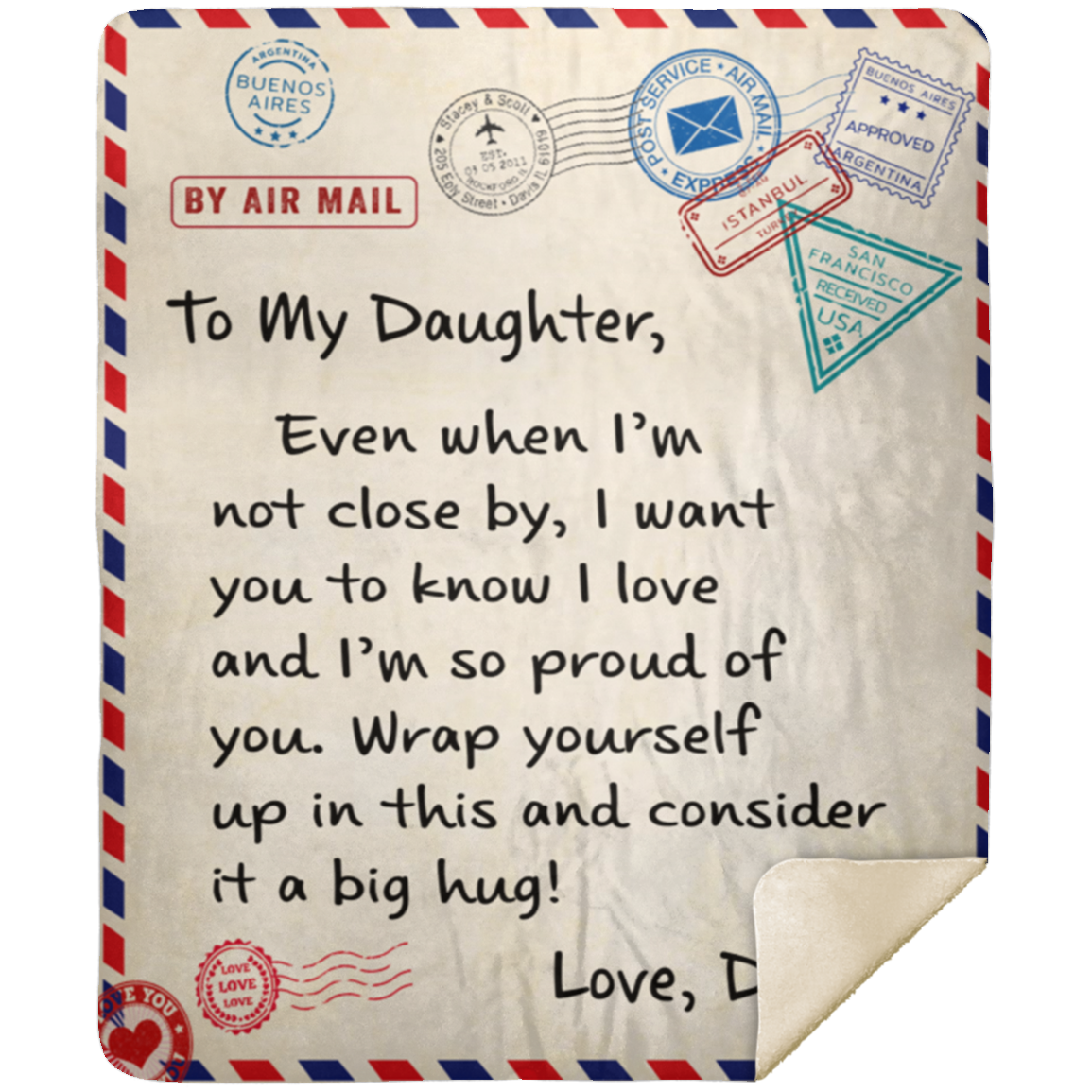 To My Daughter Air Mail Blanket