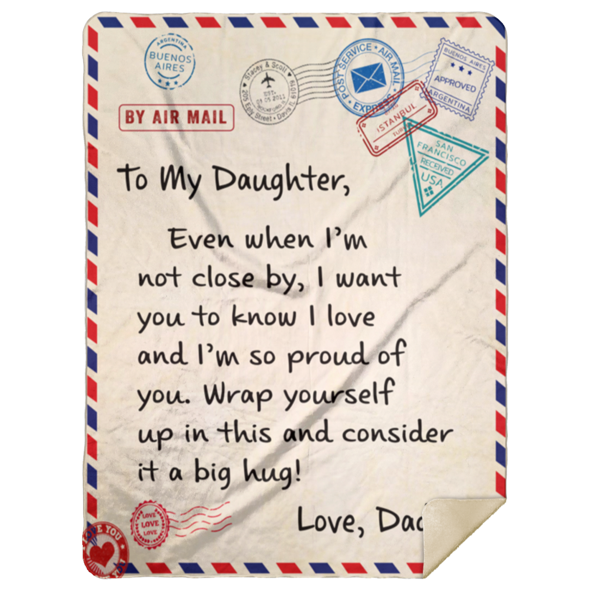 To My Daughter Air Mail Blanket