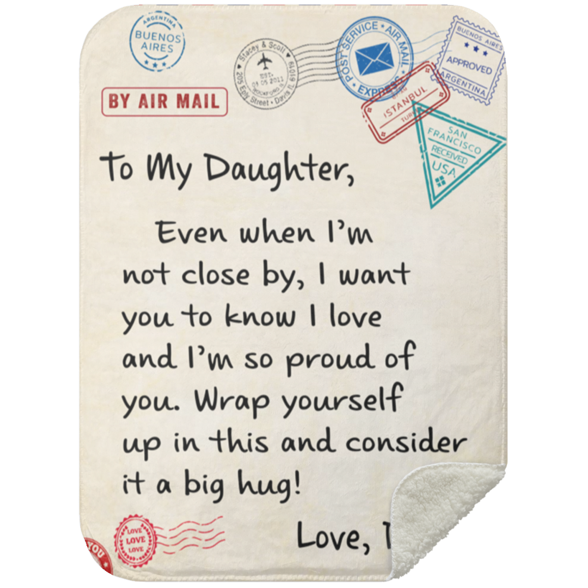 To My Daughter Air Mail Blanket