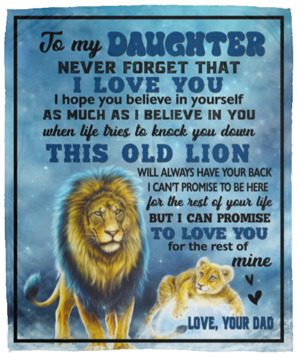 I Love You  Daughter Blanket (blue)