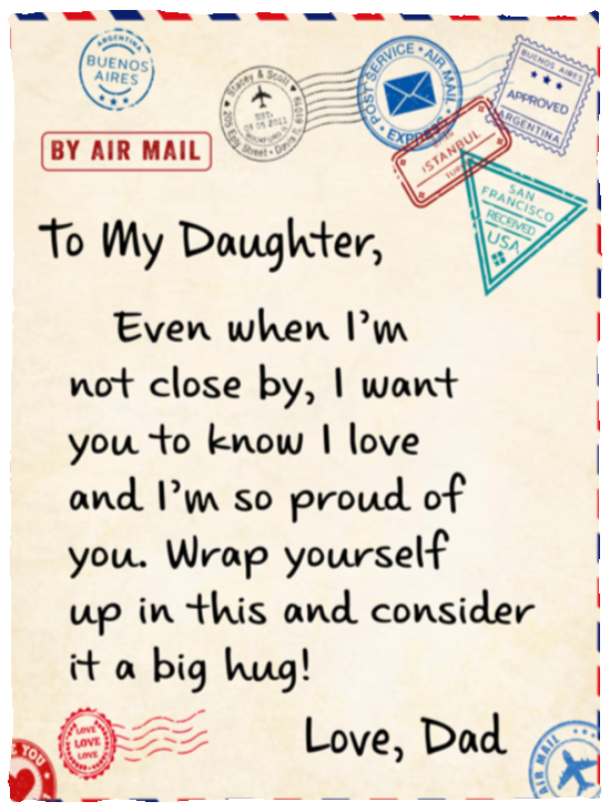 To My Daughter Air Mail Blanket