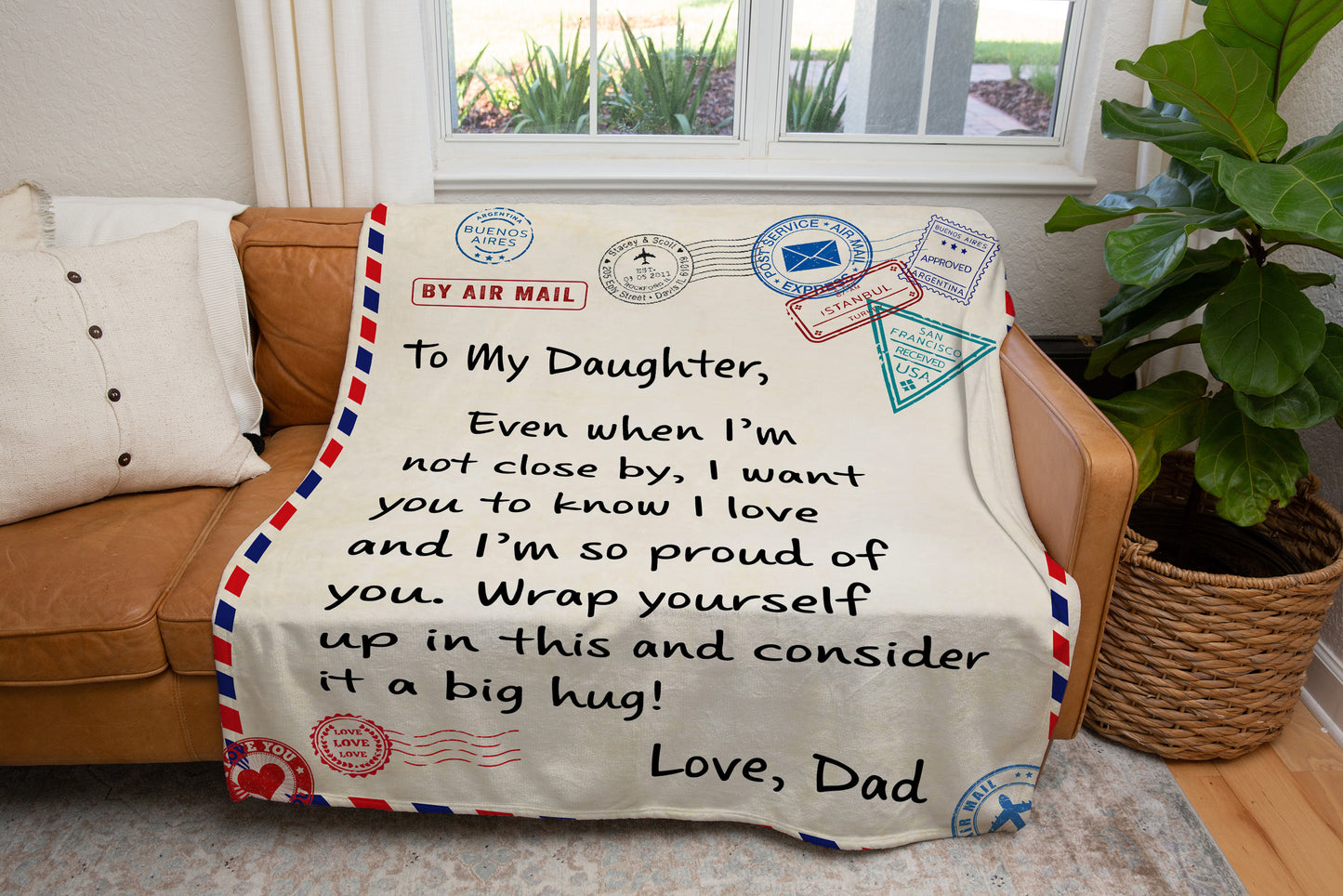 To My Daughter Air Mail Blanket