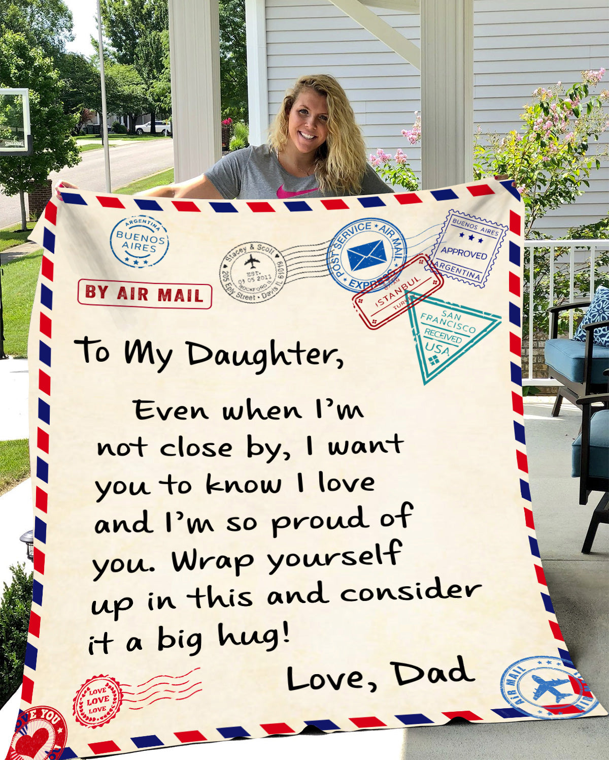 To My Daughter Air Mail Blanket