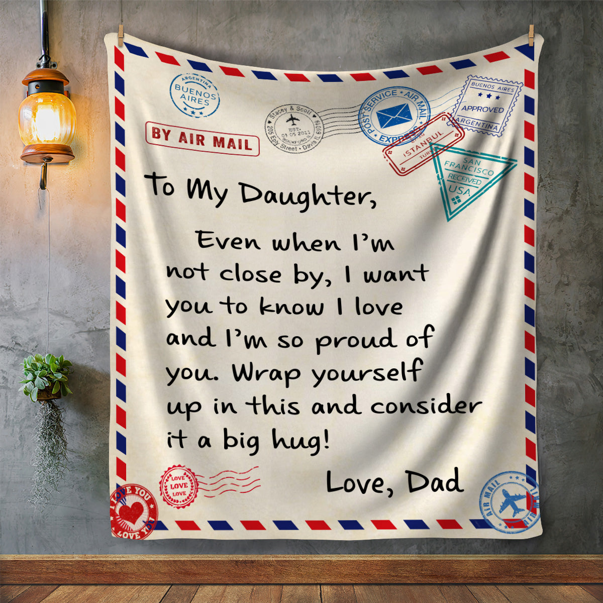 To My Daughter Air Mail Blanket