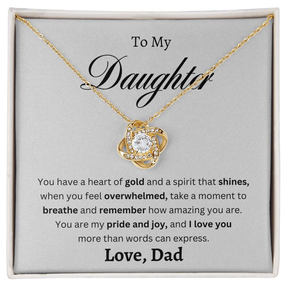 To My Daughter I Love Knot Necklace