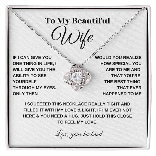 To My Beautiful Wife Love Knot Necklace