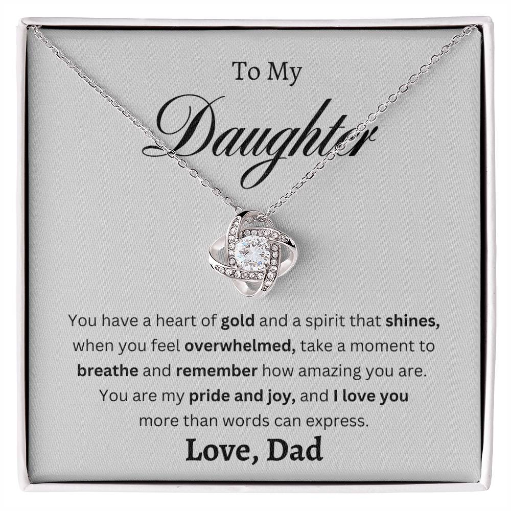 To My Daughter I Love Knot Necklace