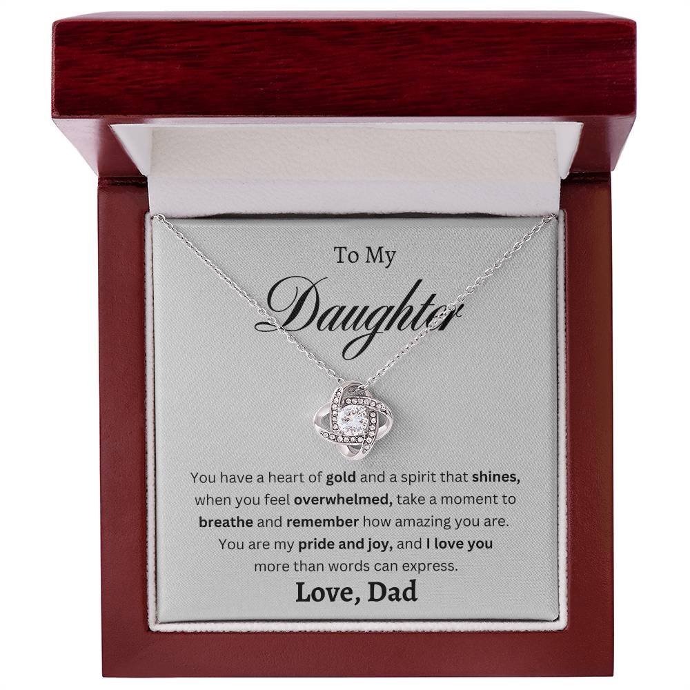 To My Daughter I Love Knot Necklace