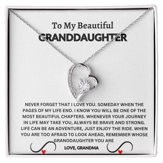 To My Beautiful Grand Daughter, I Love You Necklace