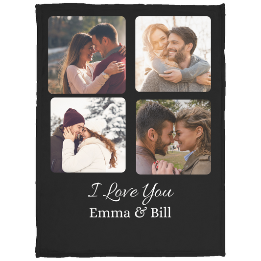 Personalized Couple   photo Blanket