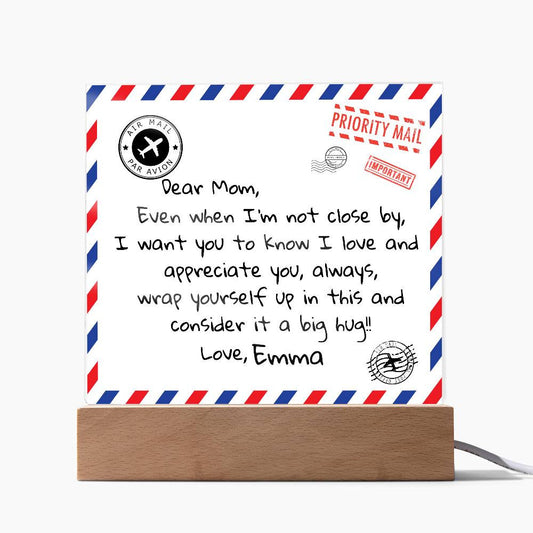 Dear Mom Letter, Acrylic Personalized Plaque